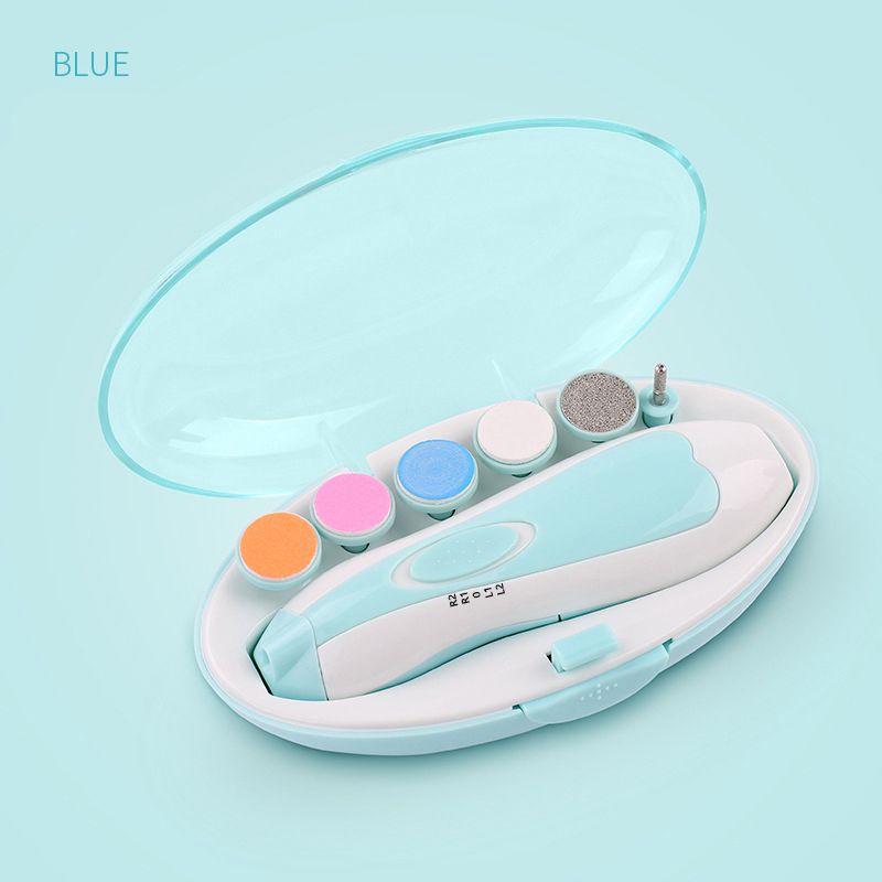 Baby Nail Clippers Safe Electric Newborn Nail Trimmer Nail File Kit Trim and Polish Blue
