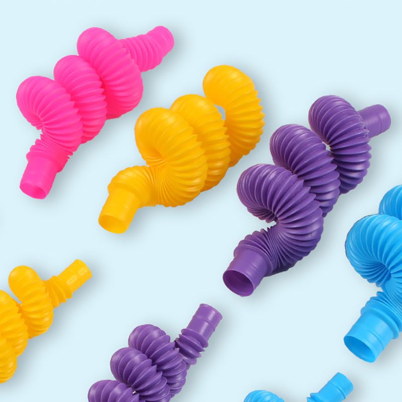 12-pack Pop Tubes Sensory Toys Fine Motor Skills & Learning Fidget Toys for Toddlers Kids Adults Color-A big image 6