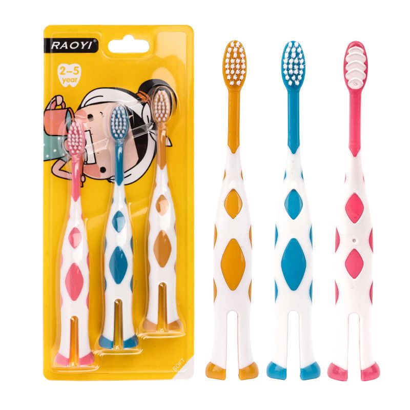 3Pcs 2-5Y Toddler Toothbrush Non-slip Handle Superfine Soft Teeth Brush Teeth Cleaning Oral Care Multi-color big image 1