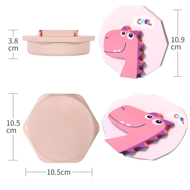 Baby Tooth Box Keepsake Dinosaur Pattern Tooth Organizer Storage Container with Tweezers & Lanugo Bottle to Keep the Childhood Memory Pink big image 4