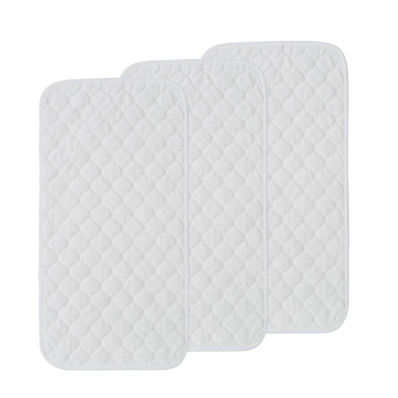 Baby Changing Mat Washable Reusable Waterproof Changing Pad Liners Portable Diaper Changer Mat for Home Travel Outdoor White big image 3