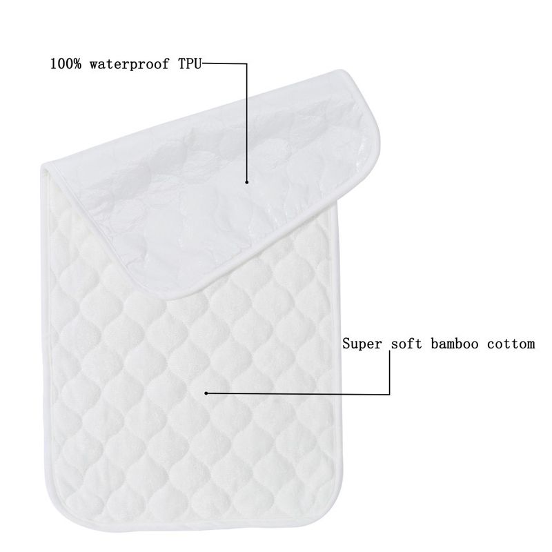 Baby Changing Mat Washable Reusable Waterproof Changing Pad Liners Portable Diaper Changer Mat for Home Travel Outdoor White big image 4