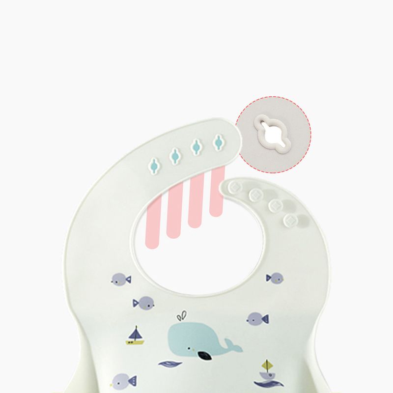 Silicone Baby Bibs with Food Catcher Pocket Waterproof Adjustable Toddler Bib for 6 months - 4 years old Pink big image 6