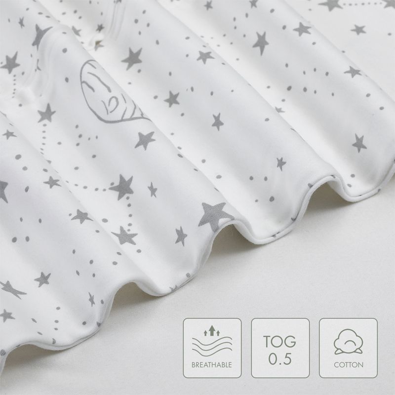 Cobertor usável para bebê com zíper saco de dormir swaddle removível bainha design respirável saco de dormir sem mangas Rosa big image 4