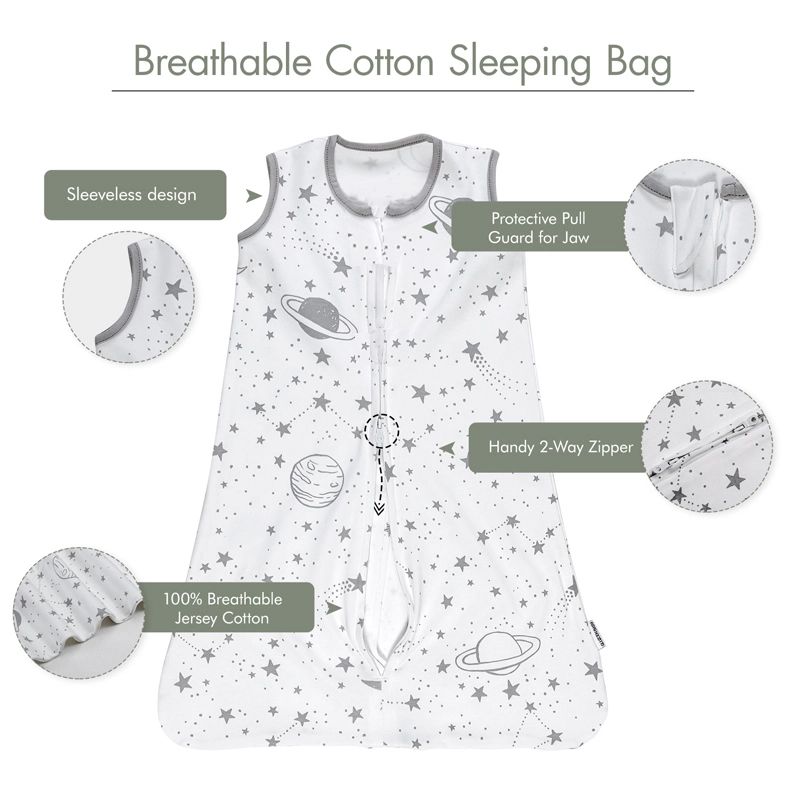 Cobertor usável para bebê com zíper saco de dormir swaddle removível bainha design respirável saco de dormir sem mangas Rosa big image 5