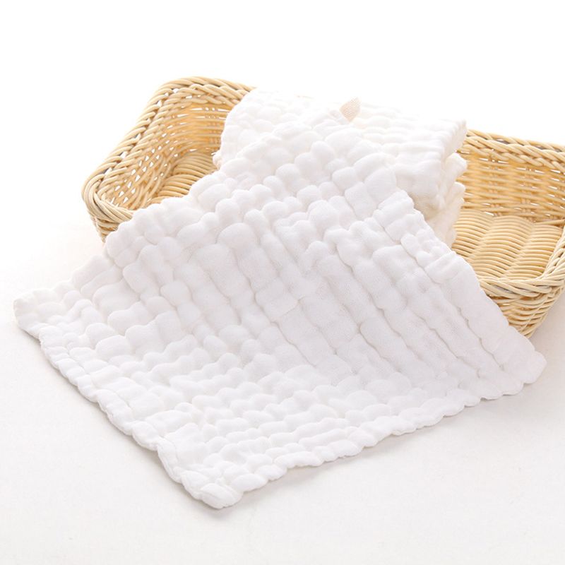5-pack 100% Cotton Baby Muslin Washcloths Set 6 Layer Absorbent Soft Newborn Baby Face Towel Multi-color big image 8