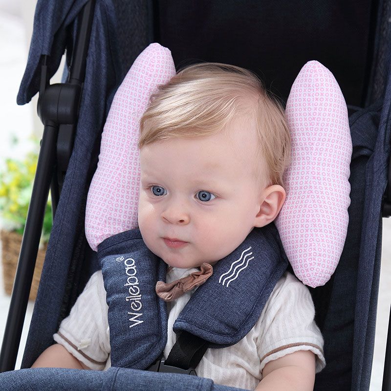 Baby Travel Car Seat Soft Breathable Neck Head Safety Rest Cushion Pillow Beige big image 2