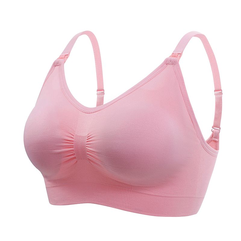 Nursing Ruched Wirefree Bra (A-D CUP SIZES) Pink big image 4