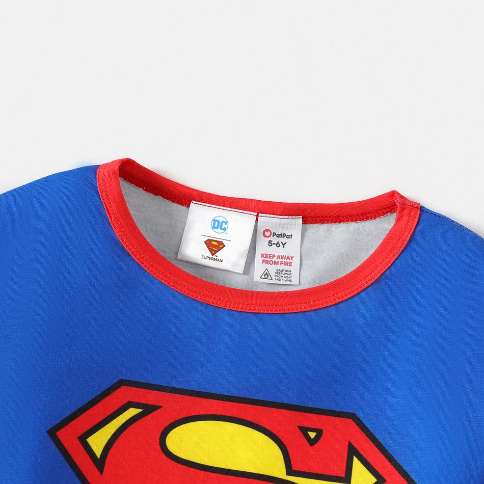Justice League 2pcs Kid Boy Logo Print Long-sleeve Tee and Pants Sleepwear Pajamas Set Blue big image 7