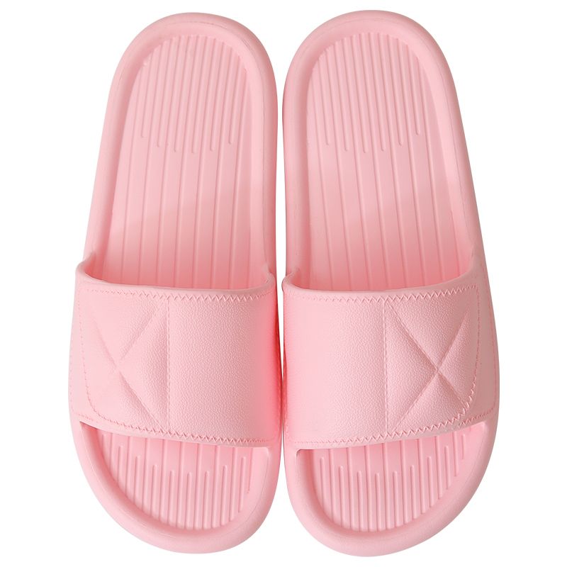 Summer Non-slip Thick Soft Sole Home Bathroom Slippers Women House Platform Flip Flops Outdoor Open Toe Beach Slides Sandal Pink big image 1