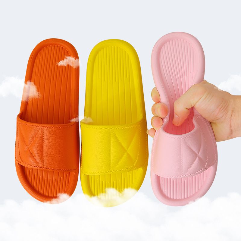 Summer Non-slip Thick Soft Sole Home Bathroom Slippers Women House Platform Flip Flops Outdoor Open Toe Beach Slides Sandal Pink big image 2