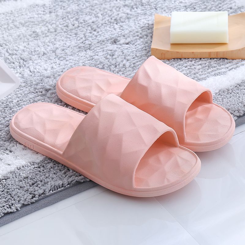 Bathroom Slippers Women's Summer Soft-soled Indoor Bath Non-slip Home Men's Home Plastic Slippers Pink big image 2