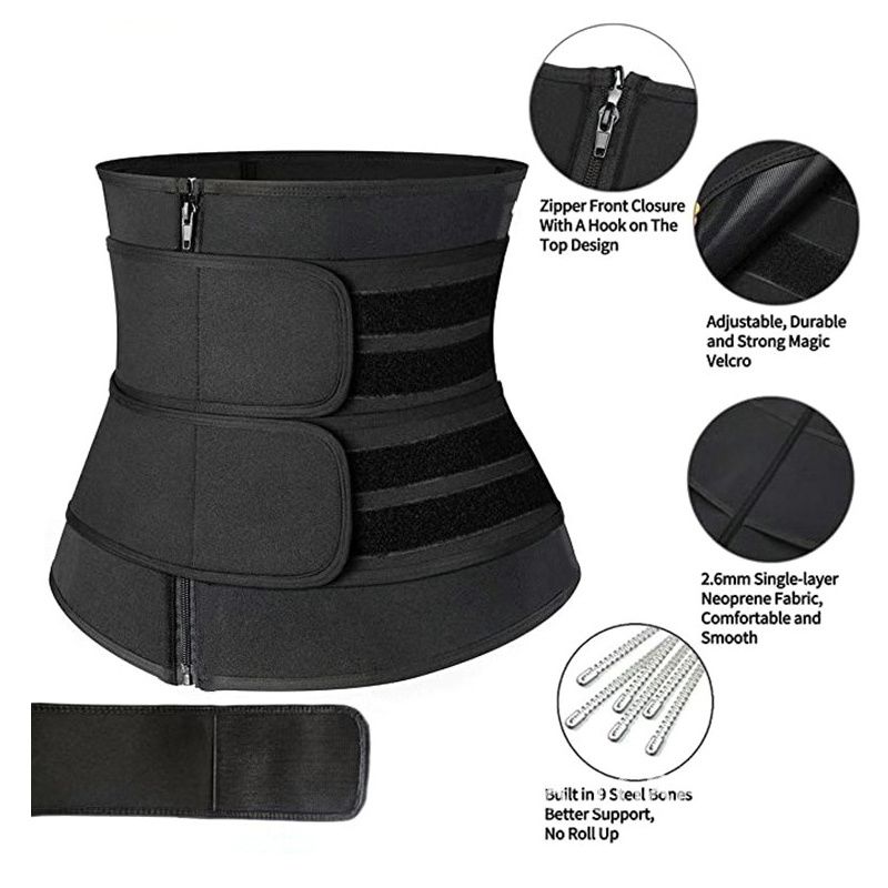 Breathable Maternity Postpartum Slimming belt Waist Corset Waist trainer Belt Black big image 2
