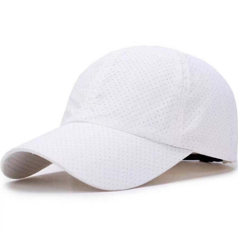 Adult Simple Solid Breathable Mesh Baseball Cap White