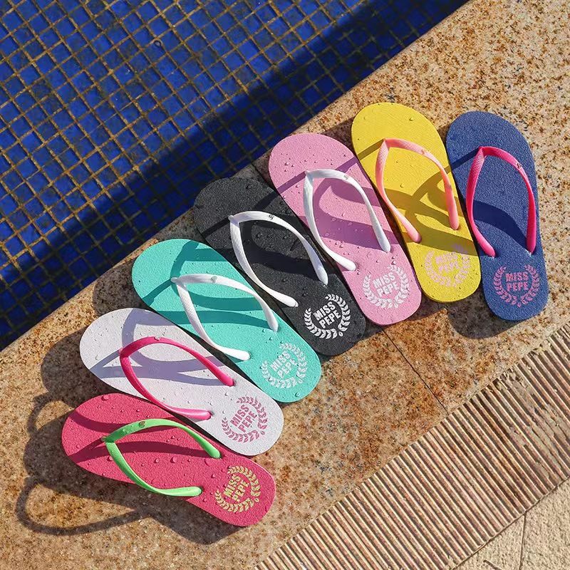 Women's Flip Flop Sandal Simple Graphic Shower Beach Pool Bathroom Non-slip Casual Flat Slides Yellow big image 2