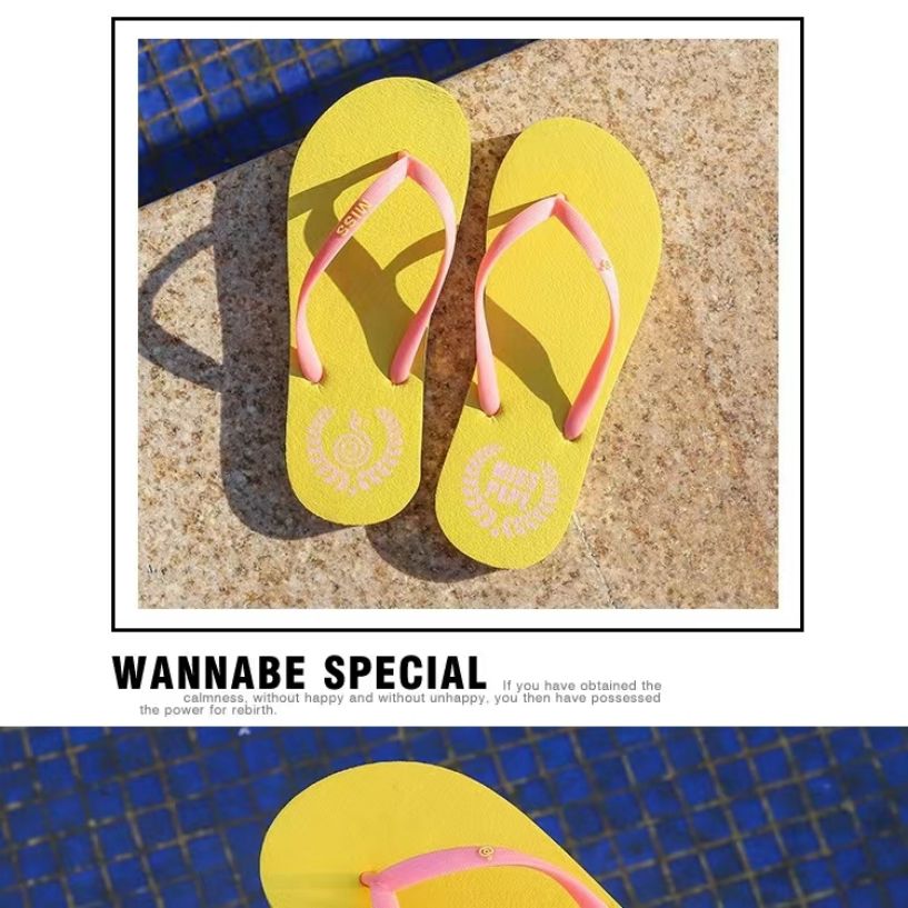 Women's Flip Flop Sandal Simple Graphic Shower Beach Pool Bathroom Non-slip Casual Flat Slides Yellow