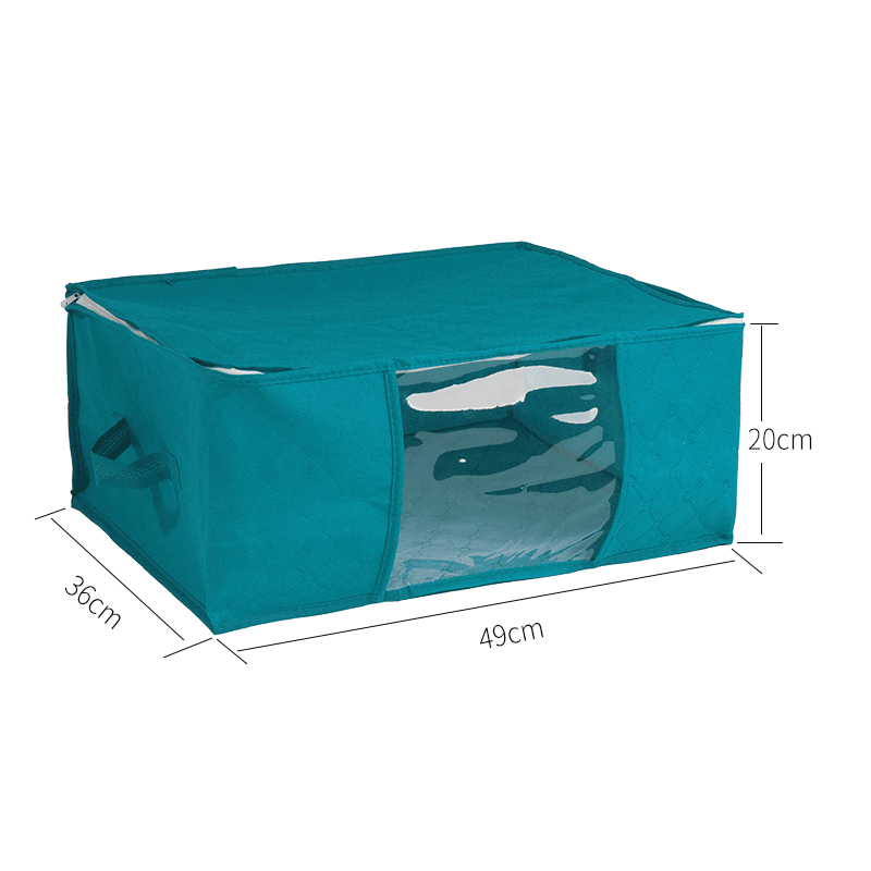 1-pack/3-pack Foldable Dustproof Storage Box Non-woven Fabric Washable Storage Box Turquoise big image 6
