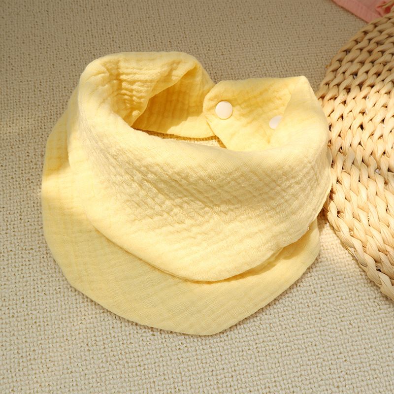100% Cotton Solid Color Drooling and Teething Bibs for Newborn and Toddler Pale Yellow