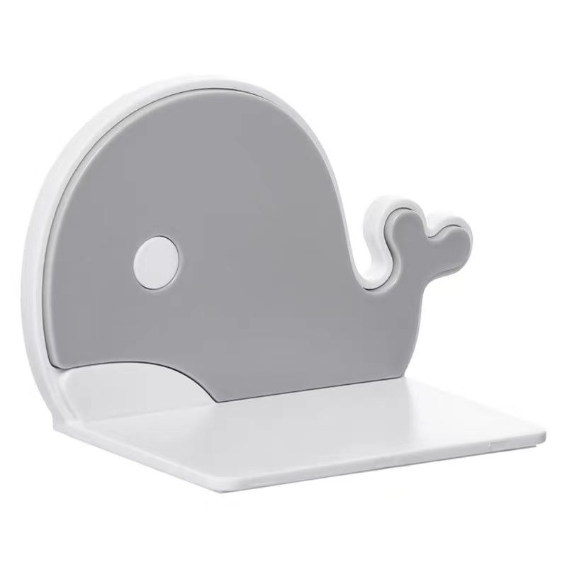 2-pack Cute Whale Baby Safety Lock Kids Furniture Cabinet Anti-dumping Device Locks Punch-Free Portable Paste Connector Light Grey