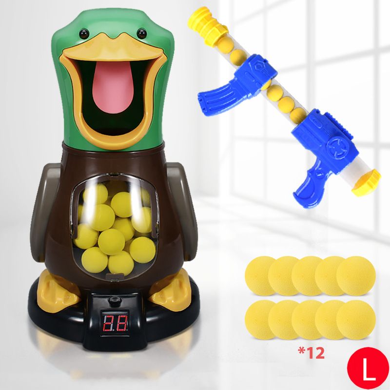 Brinquedo de tiro ao pato para crianças brinquedo de jogos de tiro ao alvo móvel com arma popper e 12 presente de jogo de competição interativo de espuma macia para meninos meninas Verde