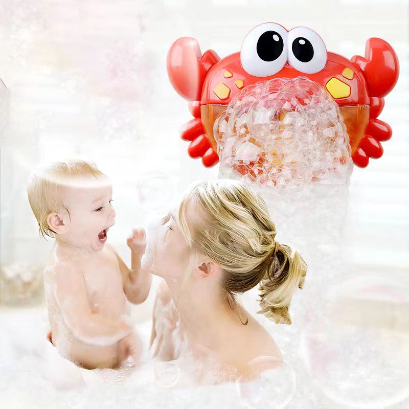 Baby Bath Bubble Crab Toy Bathtub Bubble Toy Bubble Maker with Nursery Rhyme Baby Kids Happy Bath Time Red big image 2
