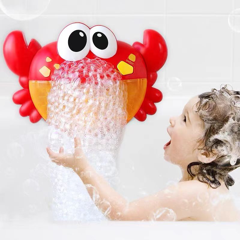 Baby Bath Bubble Crab Toy Bathtub Bubble Toy Bubble Maker with Nursery Rhyme Baby Kids Happy Bath Time Red big image 4