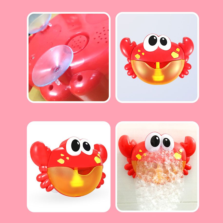 Baby Bath Bubble Crab Toy Bathtub Bubble Toy Bubble Maker with Nursery Rhyme Baby Kids Happy Bath Time Red big image 7