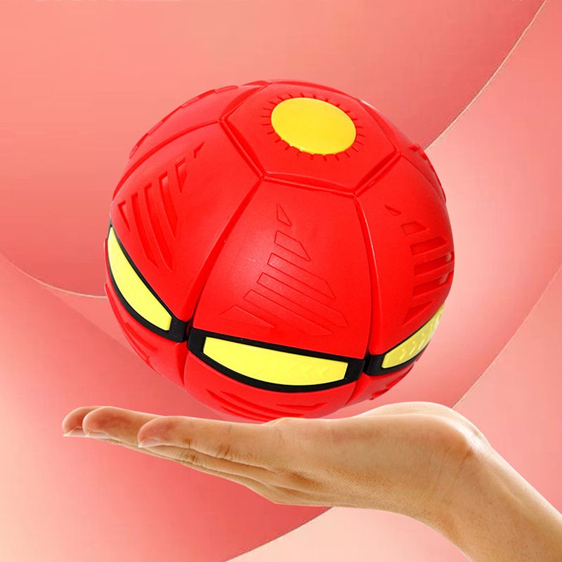 Magic UFO Decompression Flying Saucer Ball Deformation UFO Flat Magic Ball Parent-Child Interactive Toy Outdoor Yard Beach Game Red big image 3