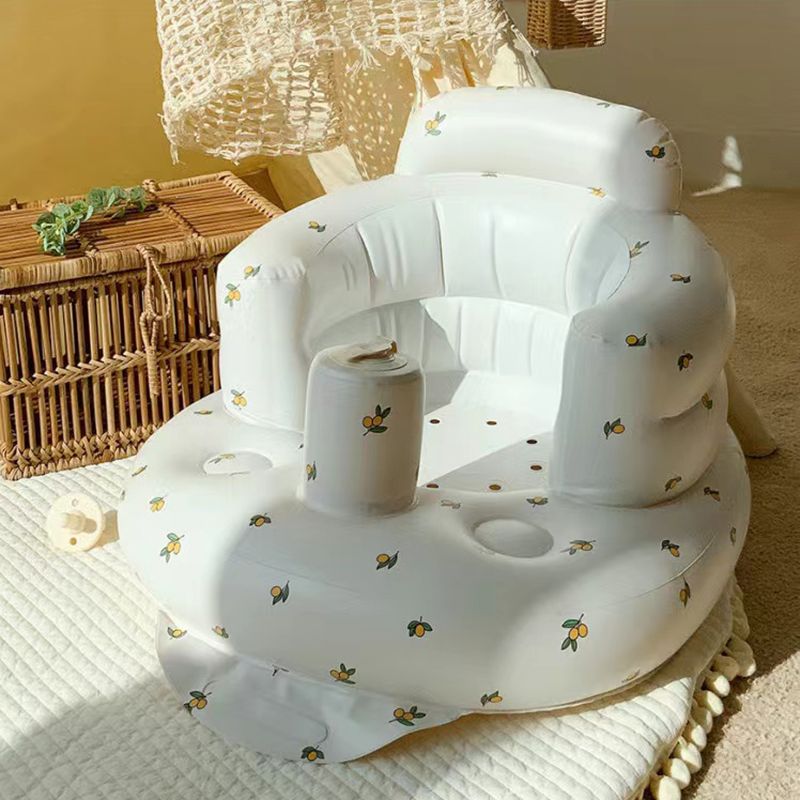 Multifunction Baby Inflatable Chair Portable Foldable Armchair Seat Sofa for Eating Bathing Learning Green