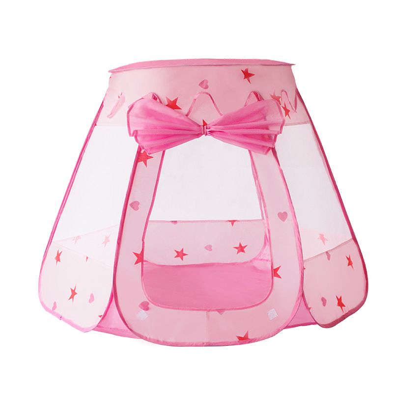 Toddlers Pop Up Tent Stars Pattern Foldable Kids Playhouse Tent Ball Pit with Sheer Mesh Windows for Girls and Boys (Balls Not Included) Pink