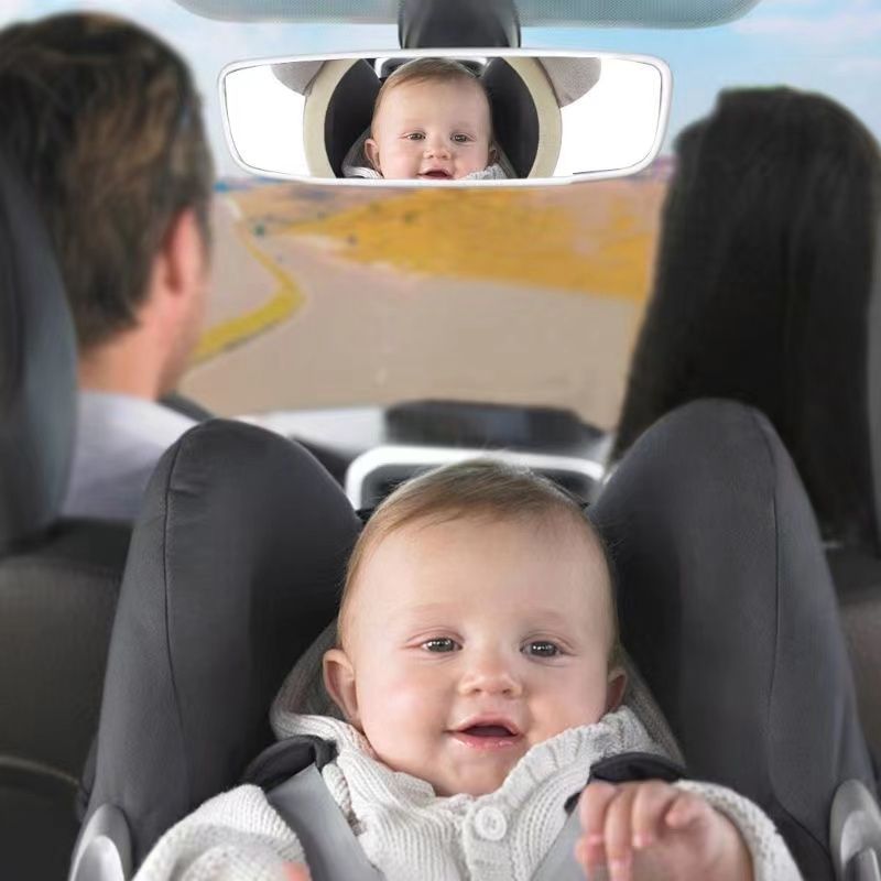 لطيف الطفل الخلفي التي تواجه المرايا عكس تركيب السيارة الداخلية مرآة الرؤية الخلفية سلامة السيارة المقعد الخلفي مرآة الرؤية رمادي فاتح