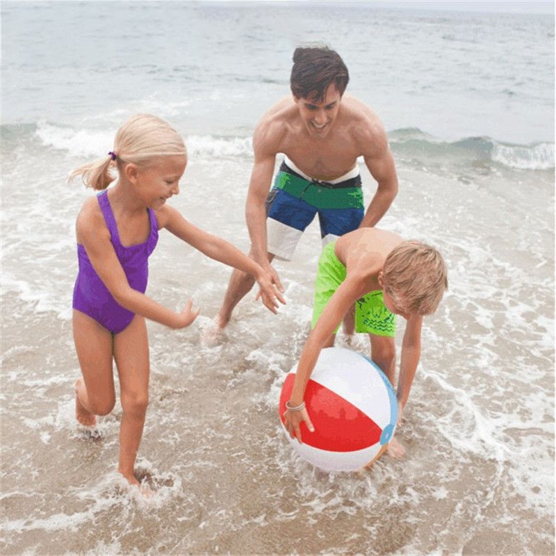 3-pack Beach Balls Color Ball Inflatable Beach Balls for Swimming Pool Beach Outdoor Lawn Games Summer Party Favors Water Toys Color block big image 2