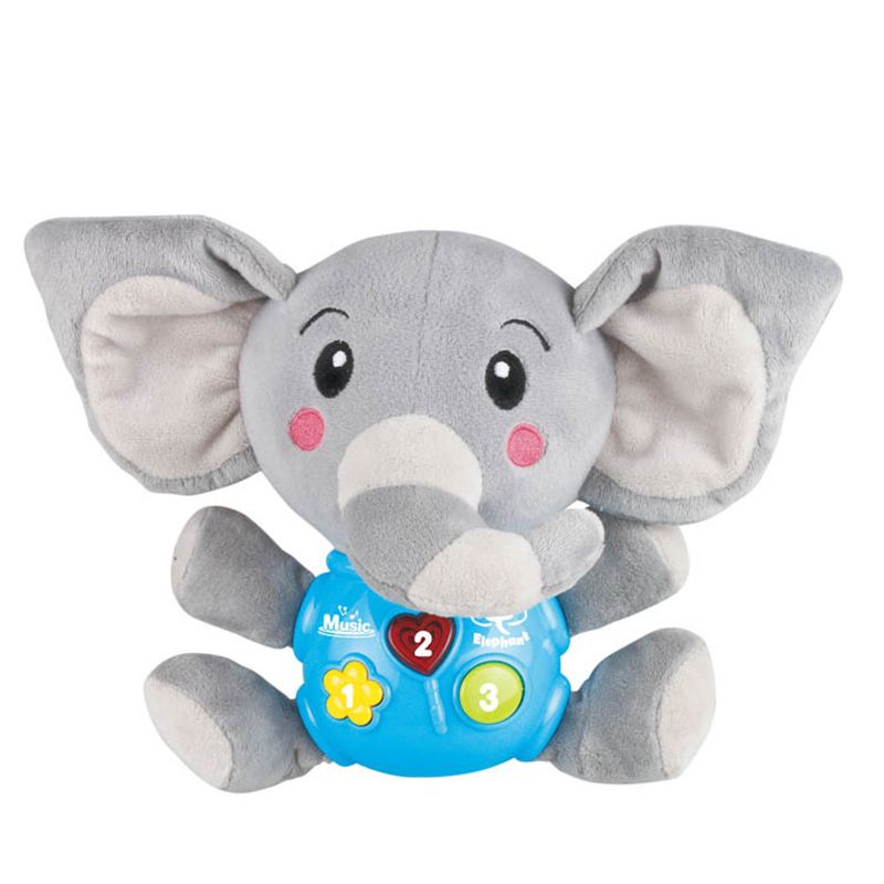 Baby Plush Toy Soothing Sound Machine Stuffed Animal Elephant Slumber Buddies Sleep Aid for Babies Kids Grey big image 1