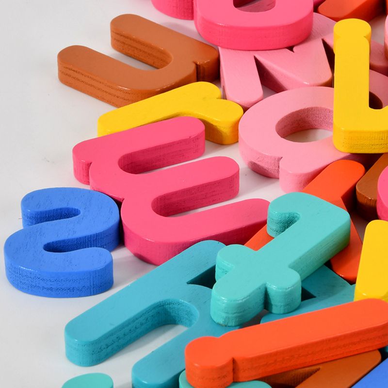 لعبة تعلم الهجاء الخشبية مطابقة الكلمات الأبجدية لعبة ألعاب مونتيسوري ما قبل المدرسة التعليمية للأطفال الأولاد والبنات متعدد الألوان big image 7