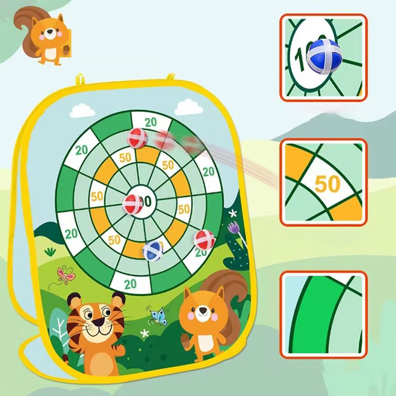 Brinquedo de jogo de arremesso de saco de feijão 3 em 1 para crianças jogos de tabuleiro cornhole dobráveis ao ar livre brinquedos de quintal interior Laranja big image 4
