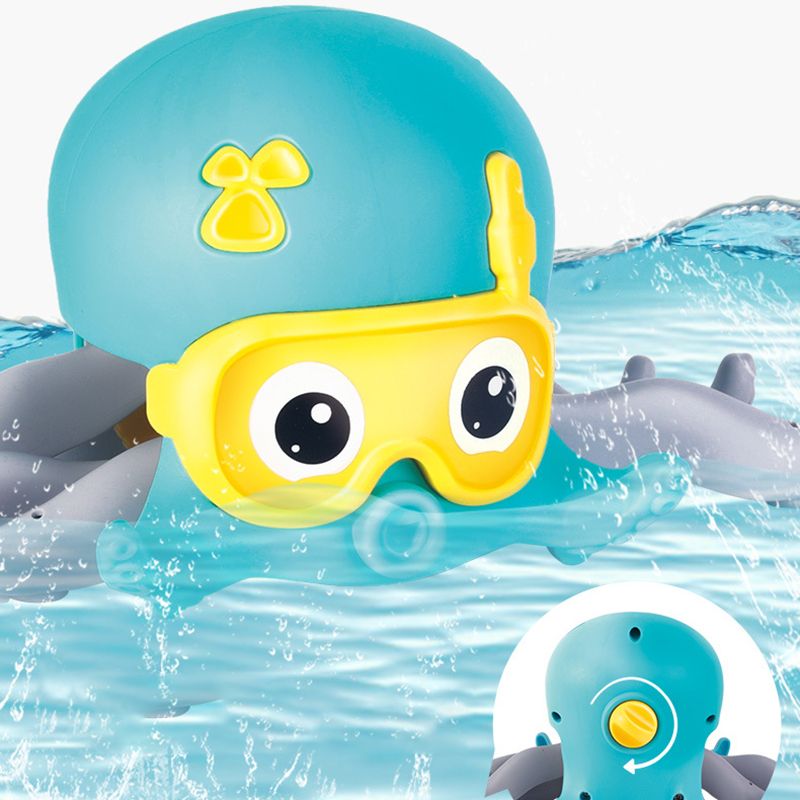 Floating Octopus Baby Bath Toys Walking Amphibious Cute Octopus Clockwork Toys Baby Bath Water Toys Turquoise big image 4