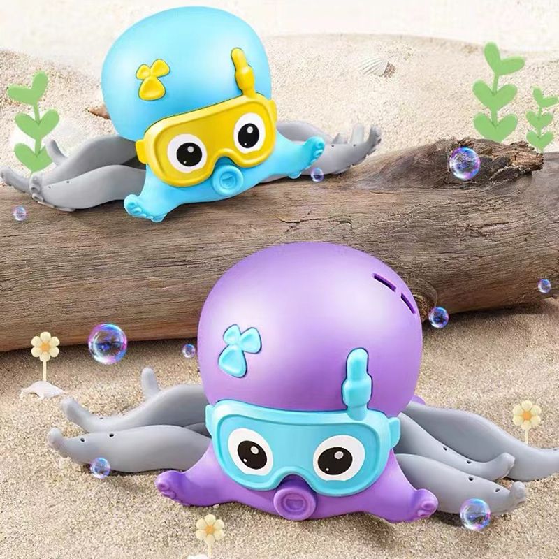Floating Octopus Baby Bath Toys Walking Amphibious Cute Octopus Clockwork Toys Baby Bath Water Toys Turquoise big image 1
