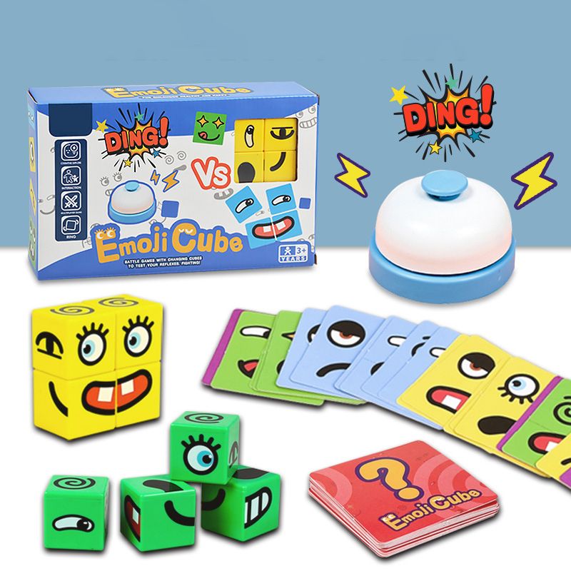 mudança de rosto cubo rubiks jogo combinando blocos quebra-cabeças jogo quebra-cabeças construção de cubos de brinquedo com sino Multicolorido