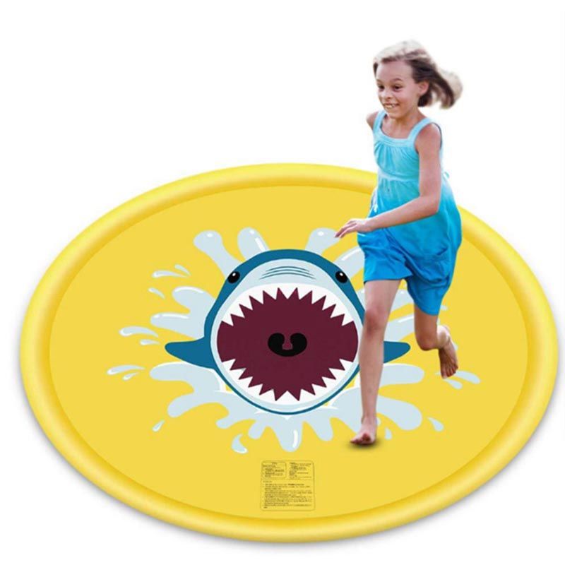 سجادة لعب قابلة للطي محمولة في الهواء الطلق ، ألعاب مائية بالرش والرش الأصفر big image 5