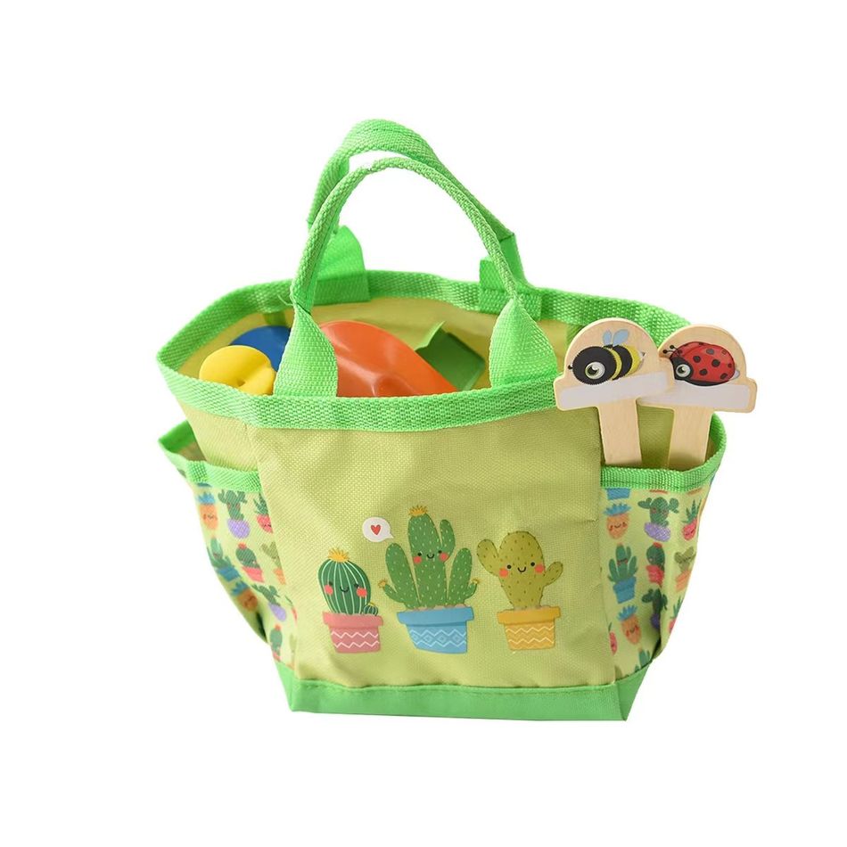 9-pack Kids Beach Sand Toy Set Rake & Shovel & Kettle Beach Toys Kit with Storage Bag for Toddlers Kids Outdoor Play Gift Green big image 1