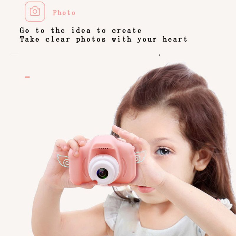 كاميرا أطفال 1300 واط عالية الدقة قابلة لإعادة الشحن كاميرا فيديو رقمية مع بطاقة ذاكرة 32 جيجابايت هدايا للأطفال زهري big image 3