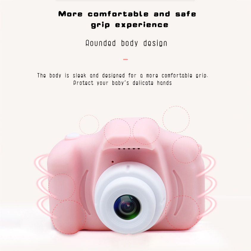 Kids Camera 1300W HD Rechargeable Mini Camera Digital Video Camera with 32GB Memory Card Child Gifts Pink big image 4