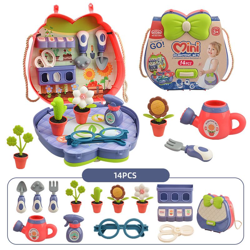 Kids Mini Tool Kit Planting Set Montessori Educational Toys Interactive Game Toys Color-A