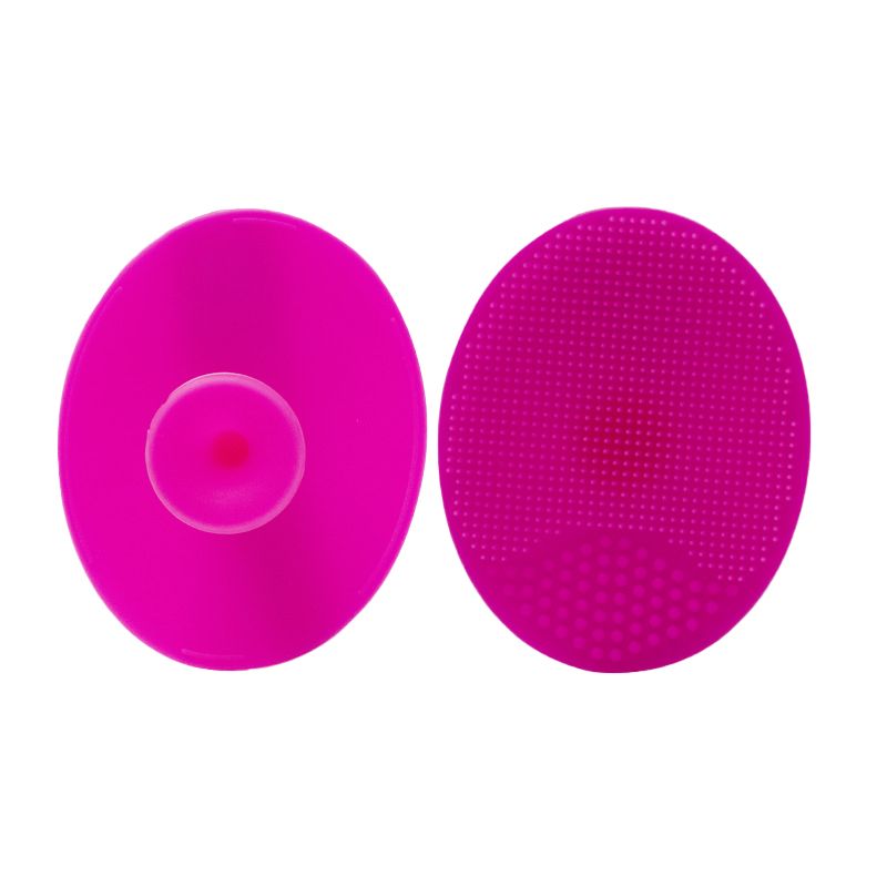 Baby Bath Silicone Brush Massage Brush Scrubbers Exfoliator Brush Suction Cup Design Rosy big image 1