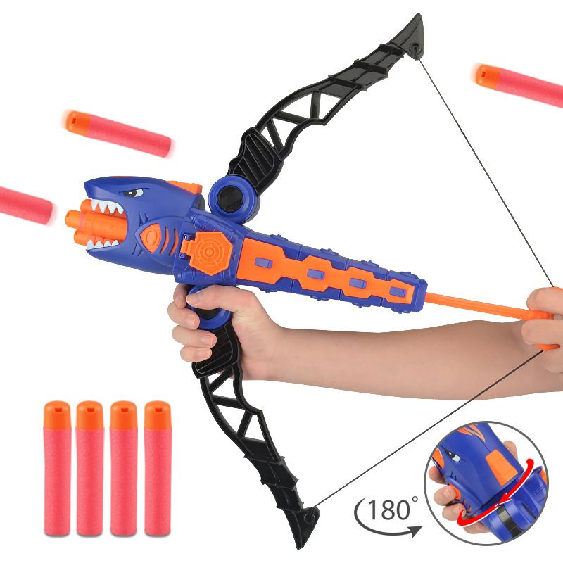 Shark Bow and Arrow Set Launcher Toy Gun with EVA Soft Bullet & Sound