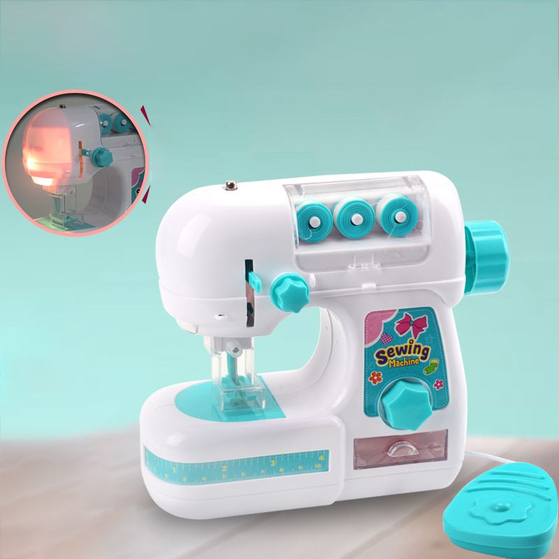 Sewing Machine Toy Girls Electric Sewing Machine Educational Toy Turquoise big image 2