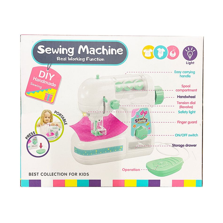 Sewing Machine Toy Girls Electric Sewing Machine Educational Toy Turquoise big image 7