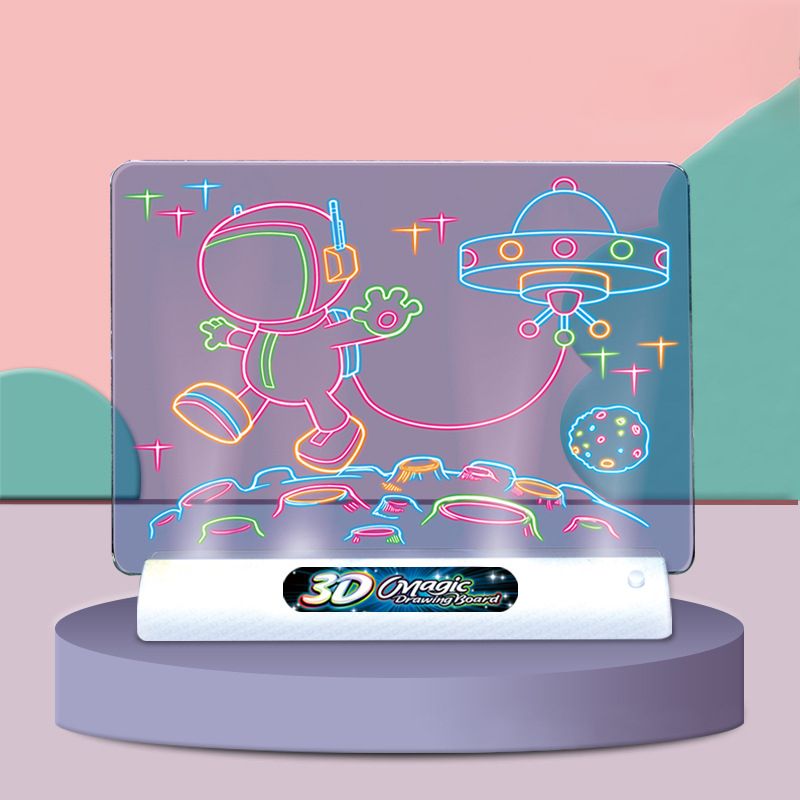 Magic 3D Drawing Board Set LED Drawing Pad Kids Painting Graffiti Educational Toys Color-A big image 3
