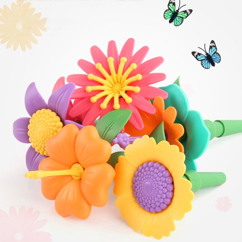 لعبة ترتيب الزهور للأطفال ، سلسلة حديقة الأحلام الإبداعية ، تجميع الألعاب التعليمية متعدد الألوان big image 6