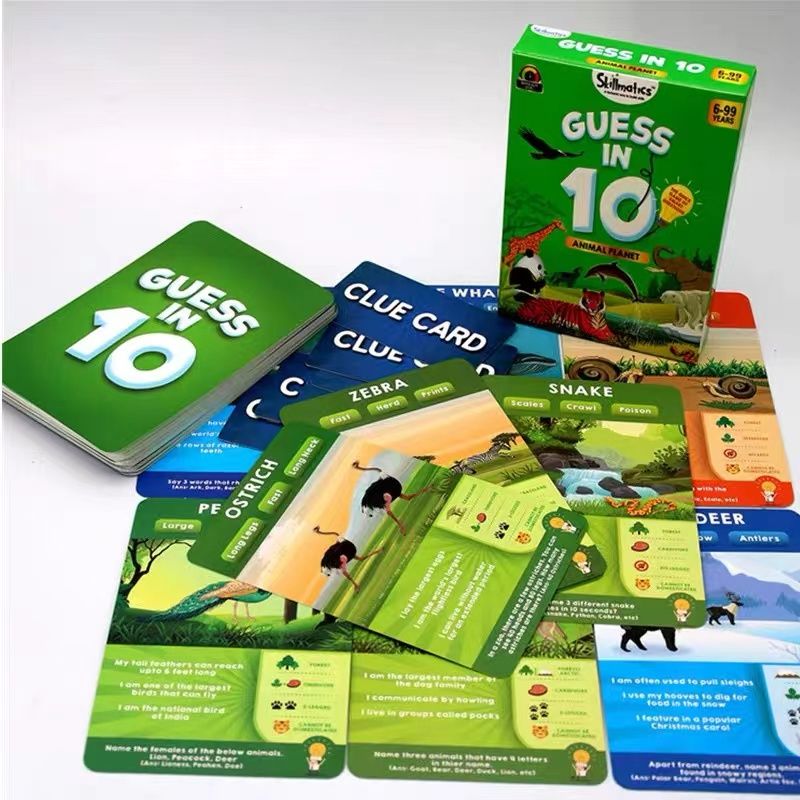 Card Game Guess in 10 Animal Planet Quick Game of Smart Questions Average Playtime 30 Minutes Green big image 2